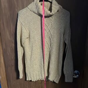 Cream Cowl Neck Cable Knit Sweater
